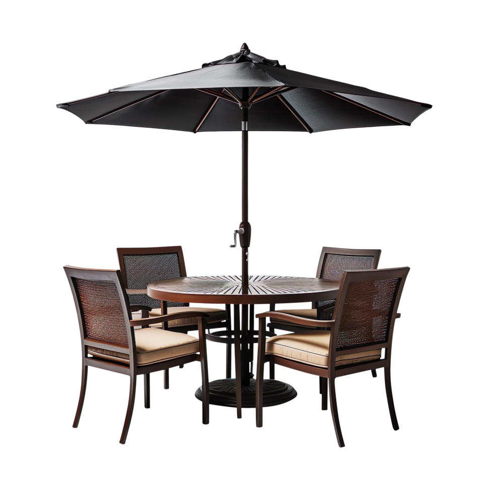 Outdoor dining set isolated on transparent background png