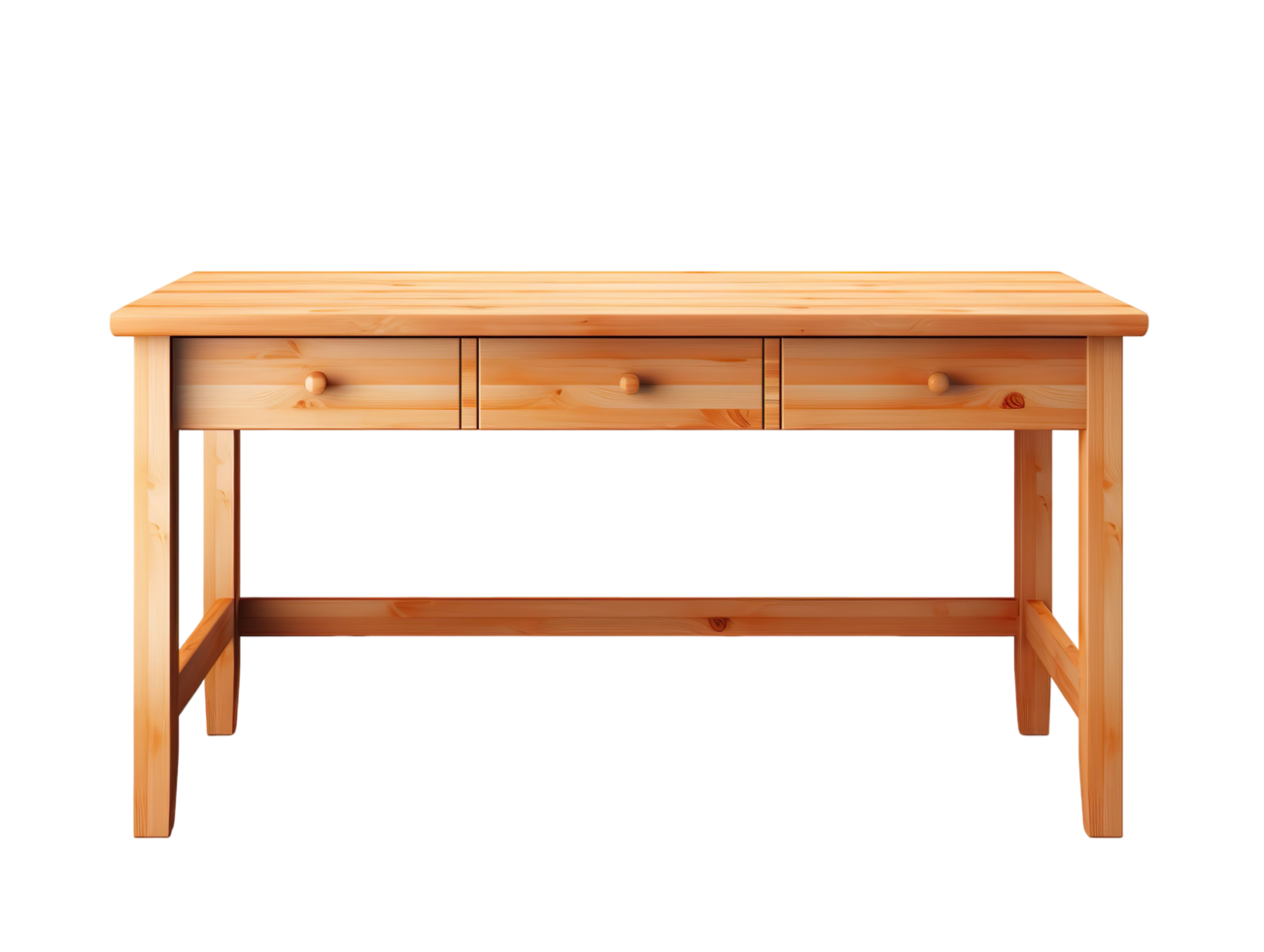 Wooden Desk With Drawer isolated on transparent background png
