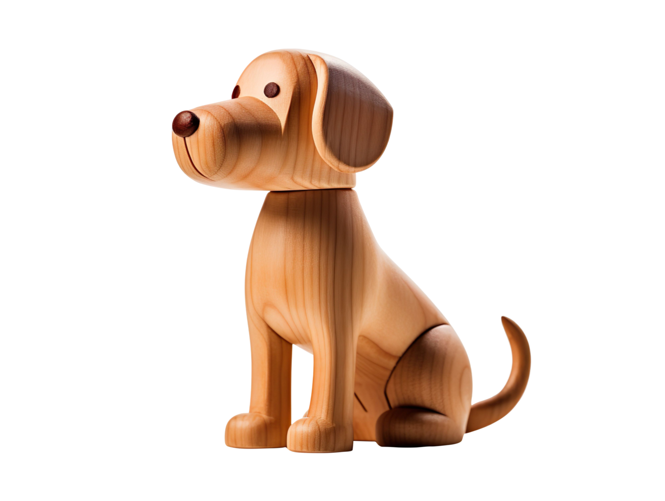 wooden toy dog isolated on transparent background png