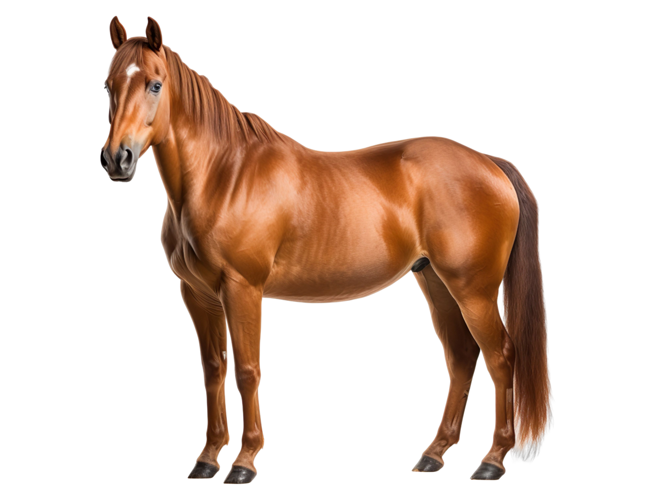 Young brown horse isolated on transparent background png