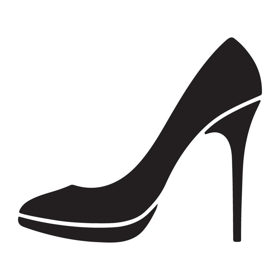 High Heel Shoe Silhouette Icon for Fashion vector