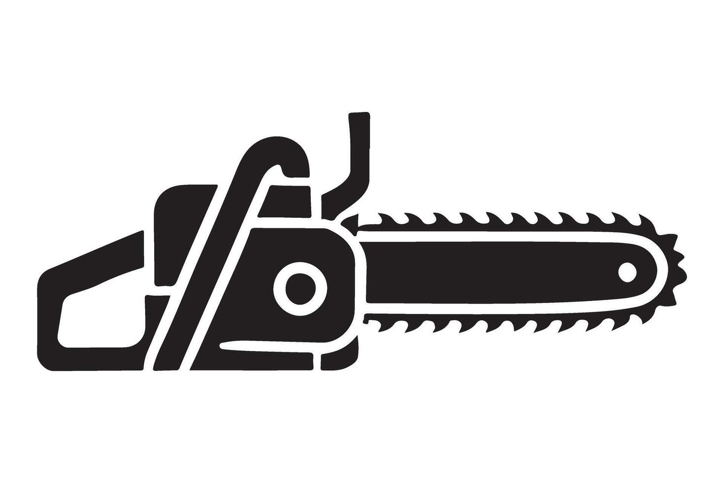 Chainsaw Silhouette Illustration for Woodcutter vector