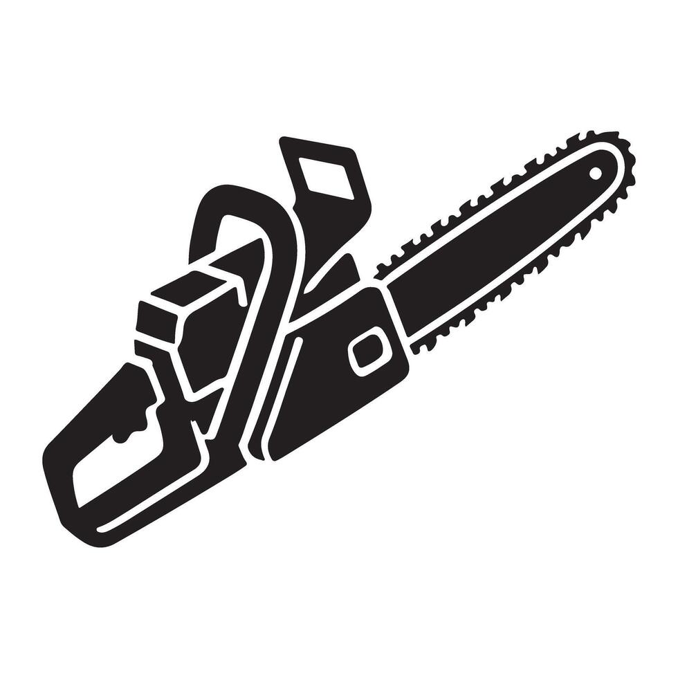 Chainsaw Silhouette Illustration for Lumberjack vector