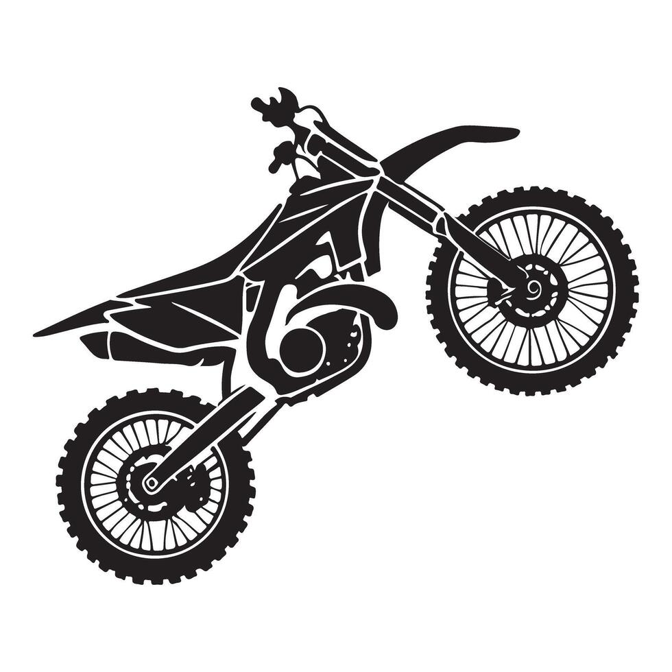Silhouette Illustration of a Motocross Dirt Bike vector