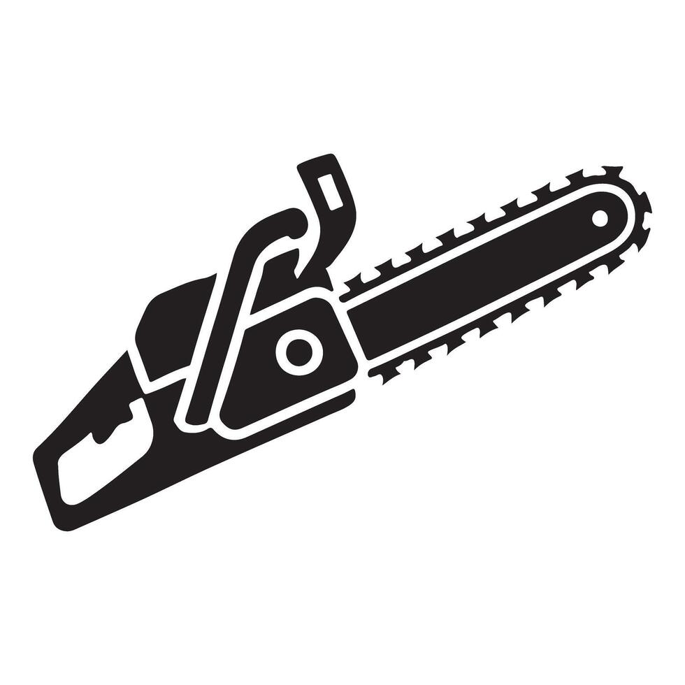 Chainsaw Silhouette Illustration for Logging Work vector