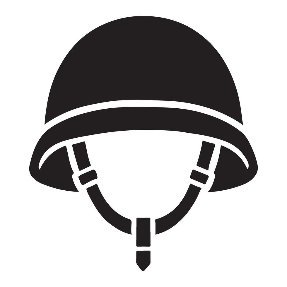 Military Helmet Silhouette Icon for Protection vector