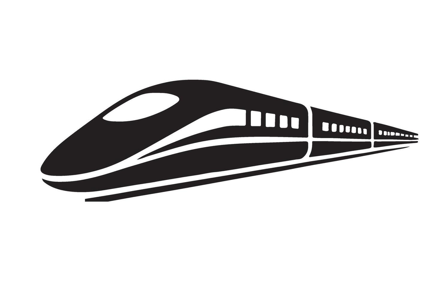 High-Speed Bullet Train Silhouette in Motion vector