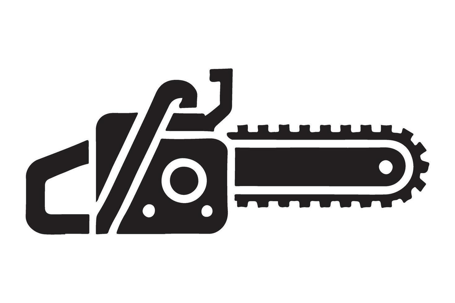 Chainsaw Silhouette Icon for Logging Industry vector