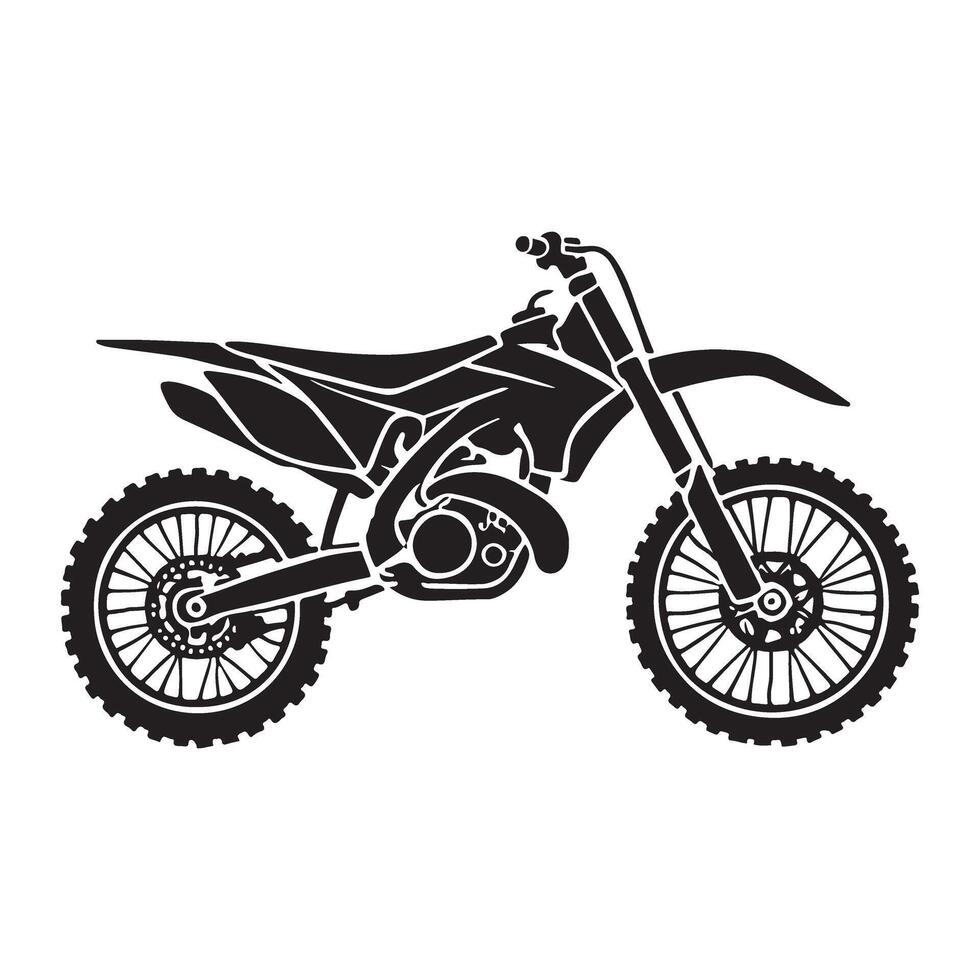 Powerful Silhouette of a Dirt Bike Ready for Adventure vector