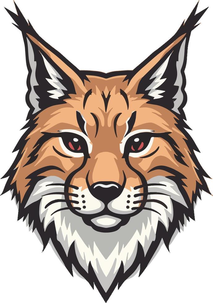 An illustration of a lynx head vector