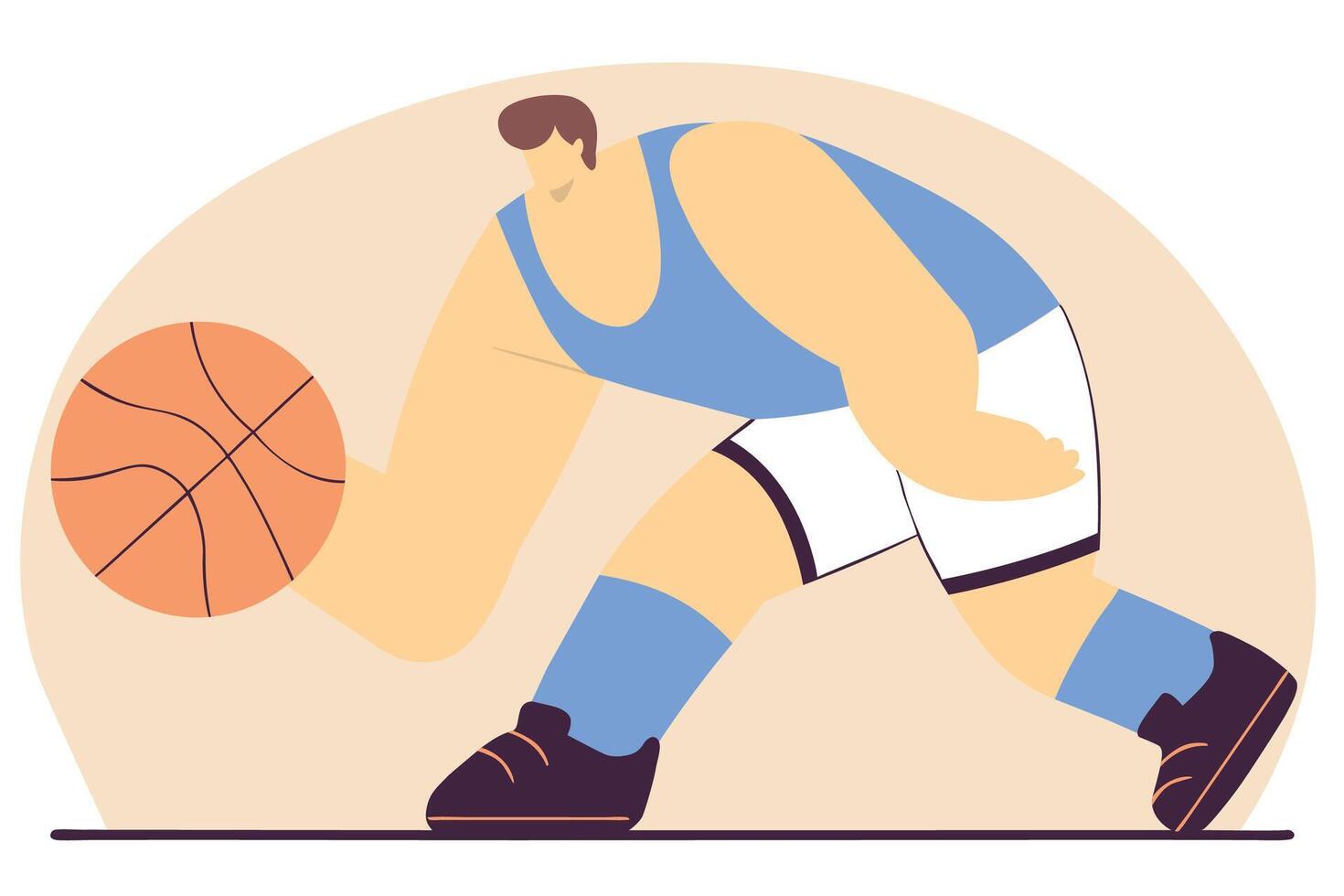 Basketball player with ball illustration. Sport activity. Competition concept vector