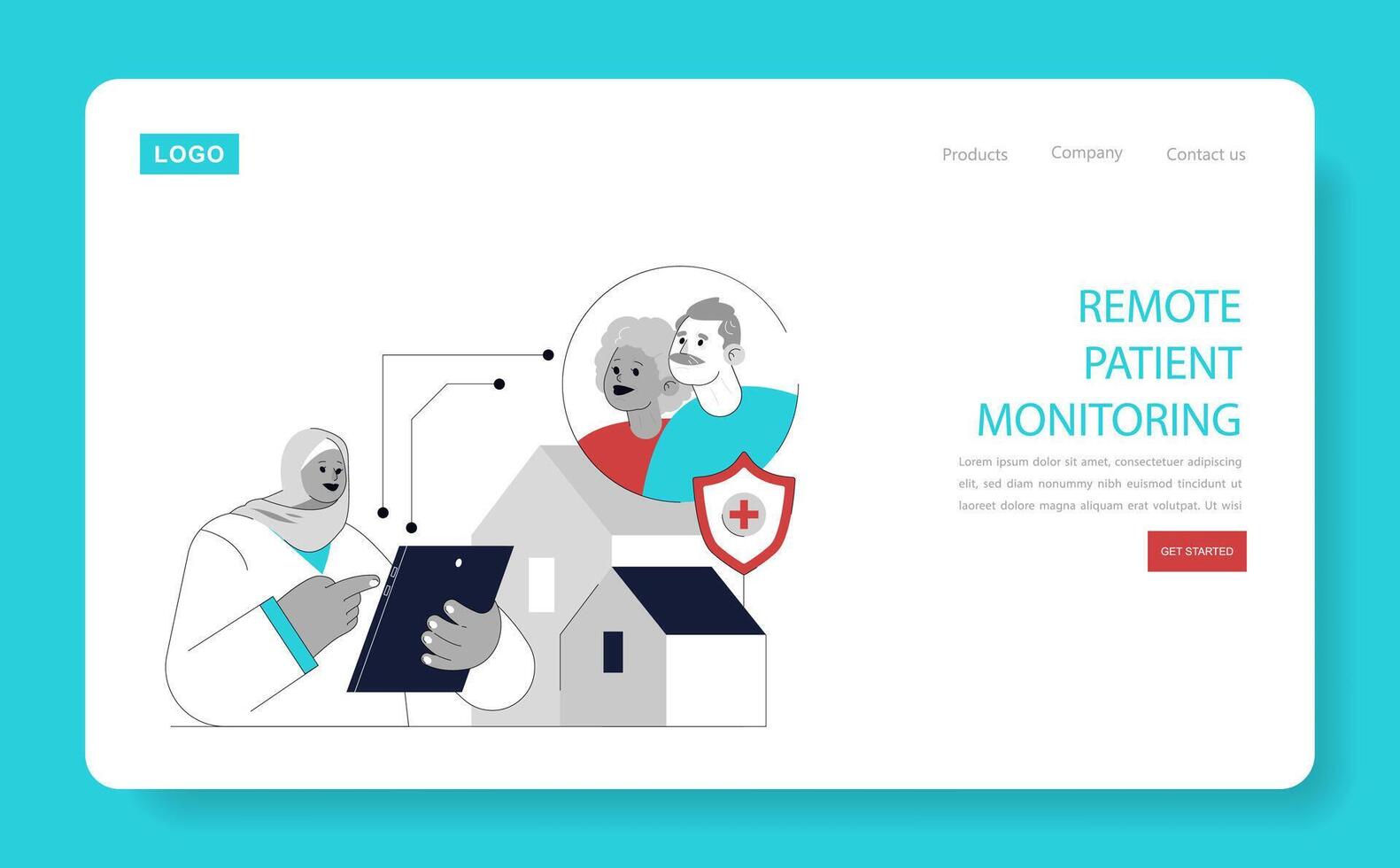 Automation In Healthcare. Flat Illustration vector