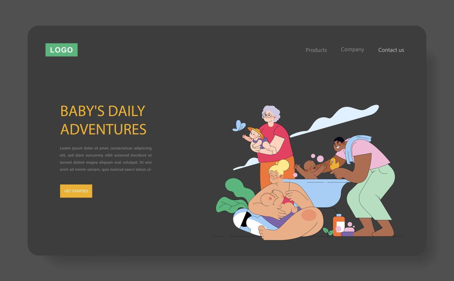 The First Year Of A babys Life. Flat Illustration vector