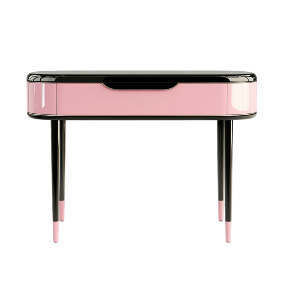 Modern Pink Desk with Drawer on Transparent Background png