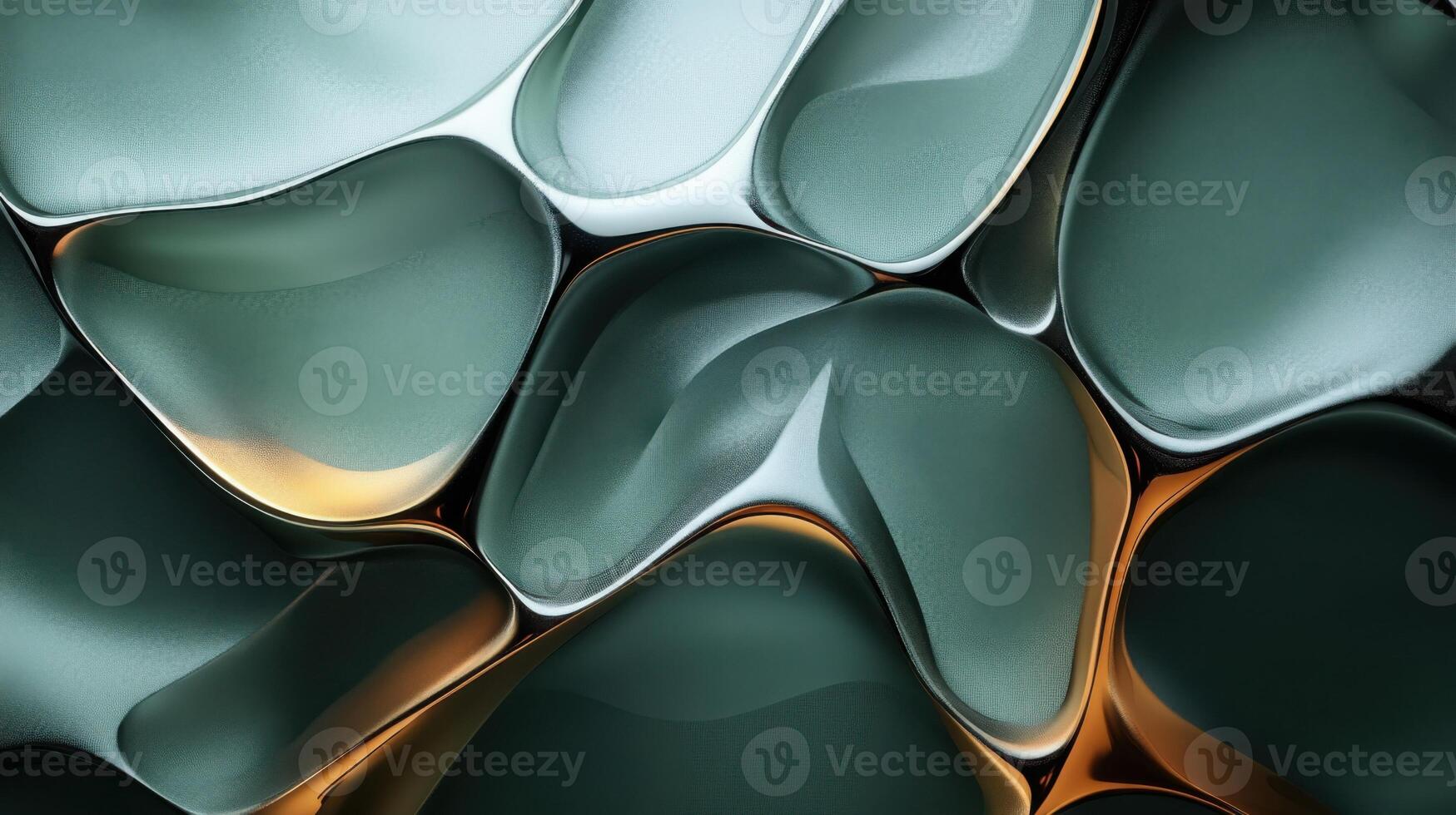 Abstract glass forms in green color photo