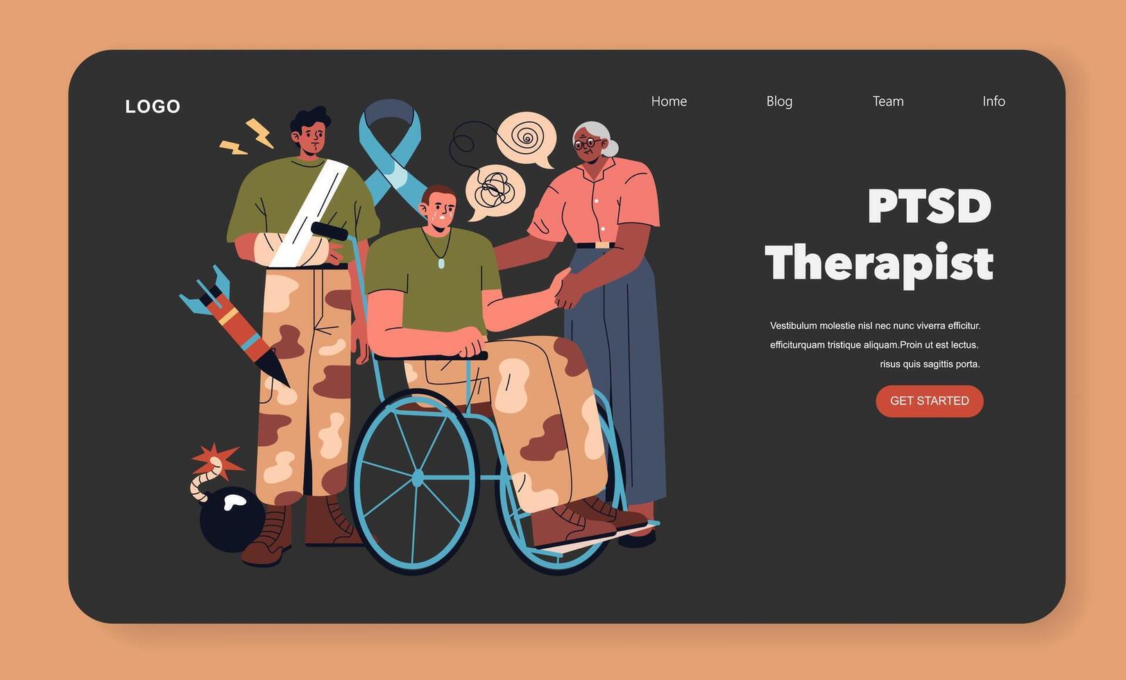 Psychotherapists. Flat Illustration vector