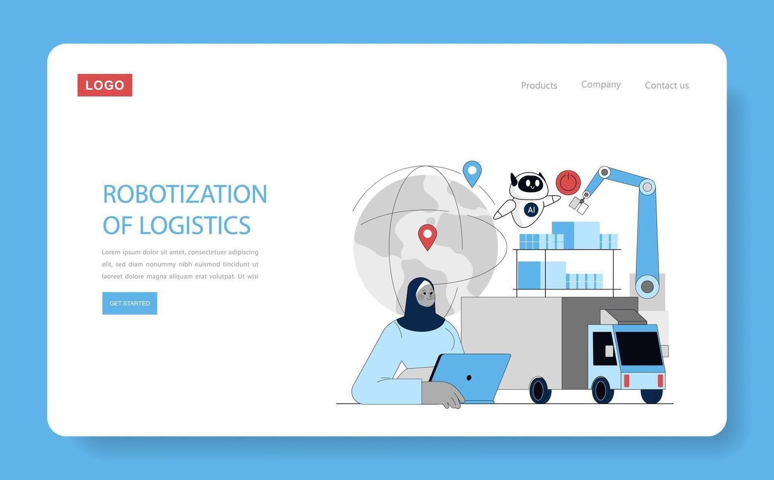Production Automation. Flat Illustration vector