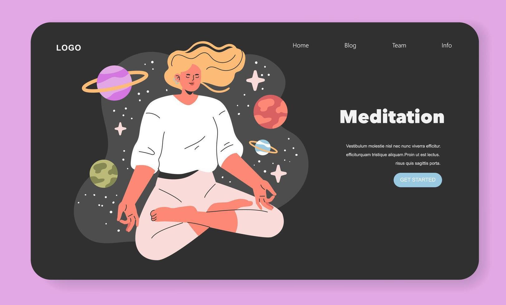 Spiritual Practices. Flat Illustration vector