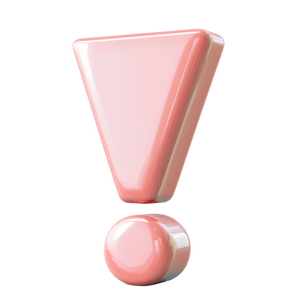 Exclamation mark isolated on transparent background png