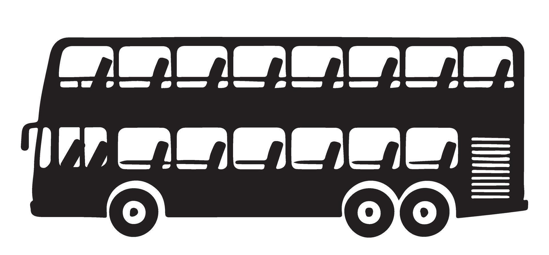 Double Decker Bus Silhouette Illustration vector