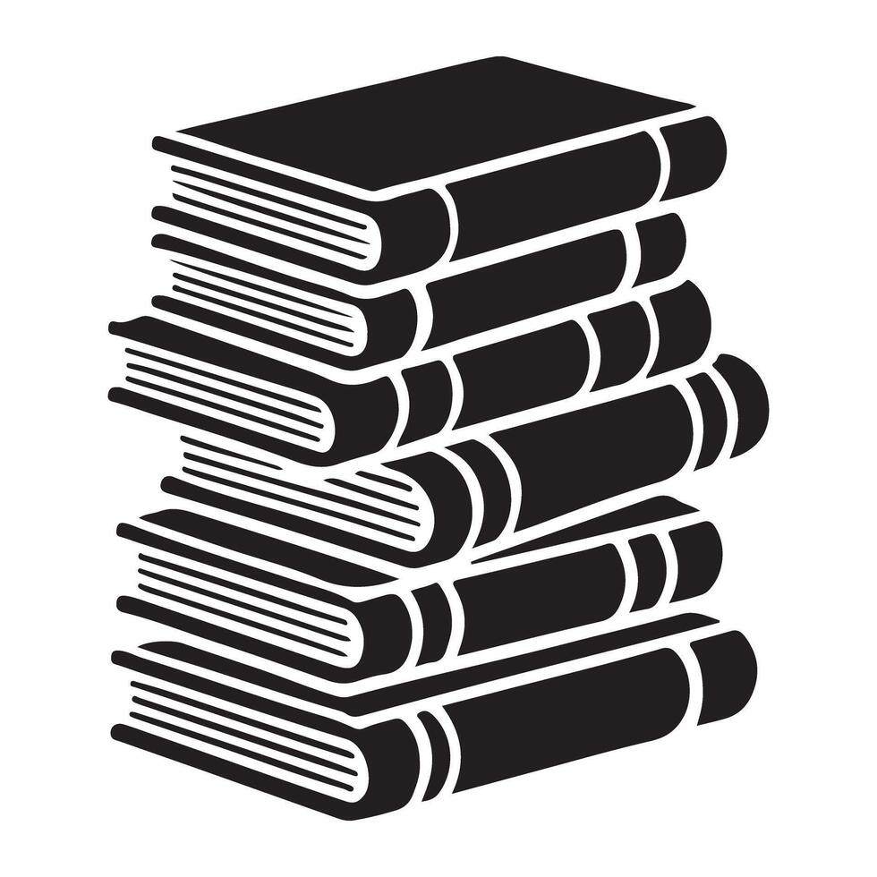Silhouette of a stack of books vector