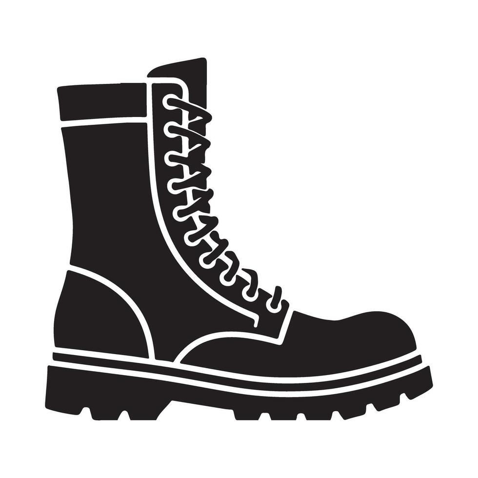 Combat Boot Silhouette Illustration for Military Designs vector