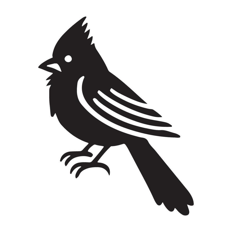 Silhouette illustration of a cardinal bird vector