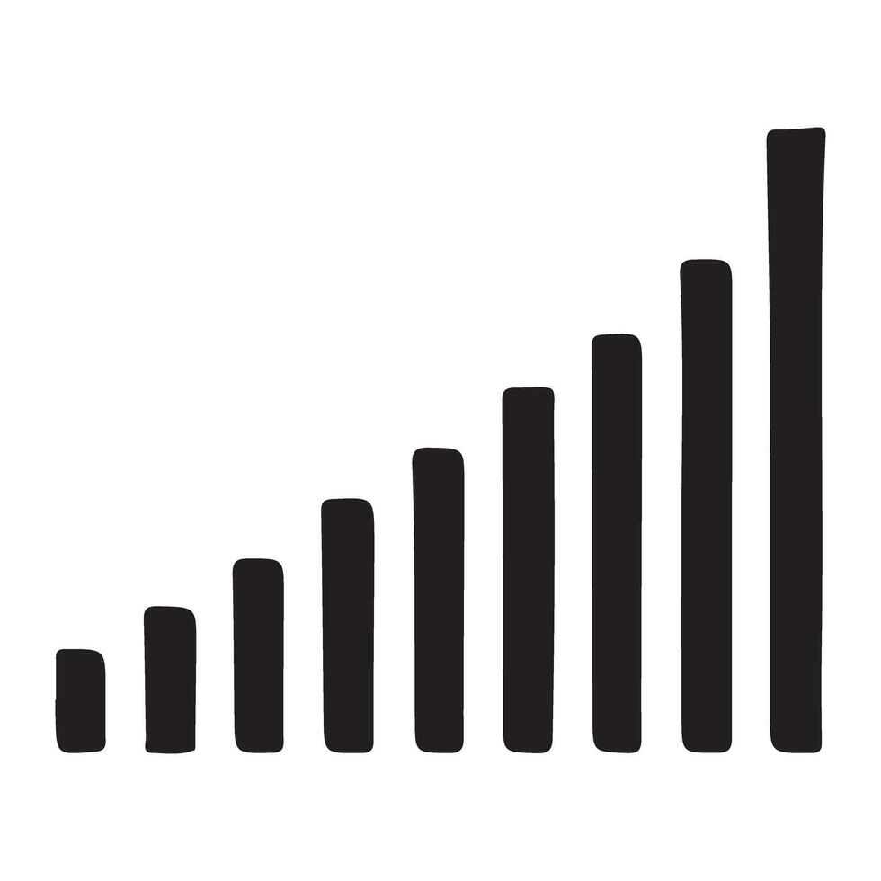 Ascending Bar Graph Silhouette Illustration for Business Presentations vector