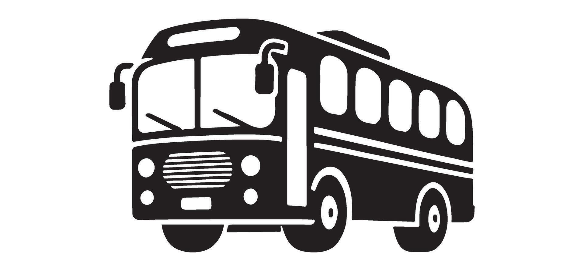 Single Decker Bus Silhouette Graphic vector