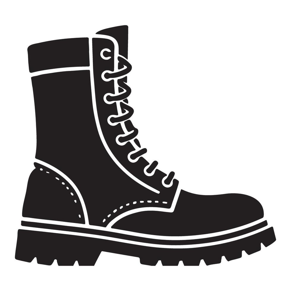Combat Boot Silhouette Illustration for Tactical Designs vector