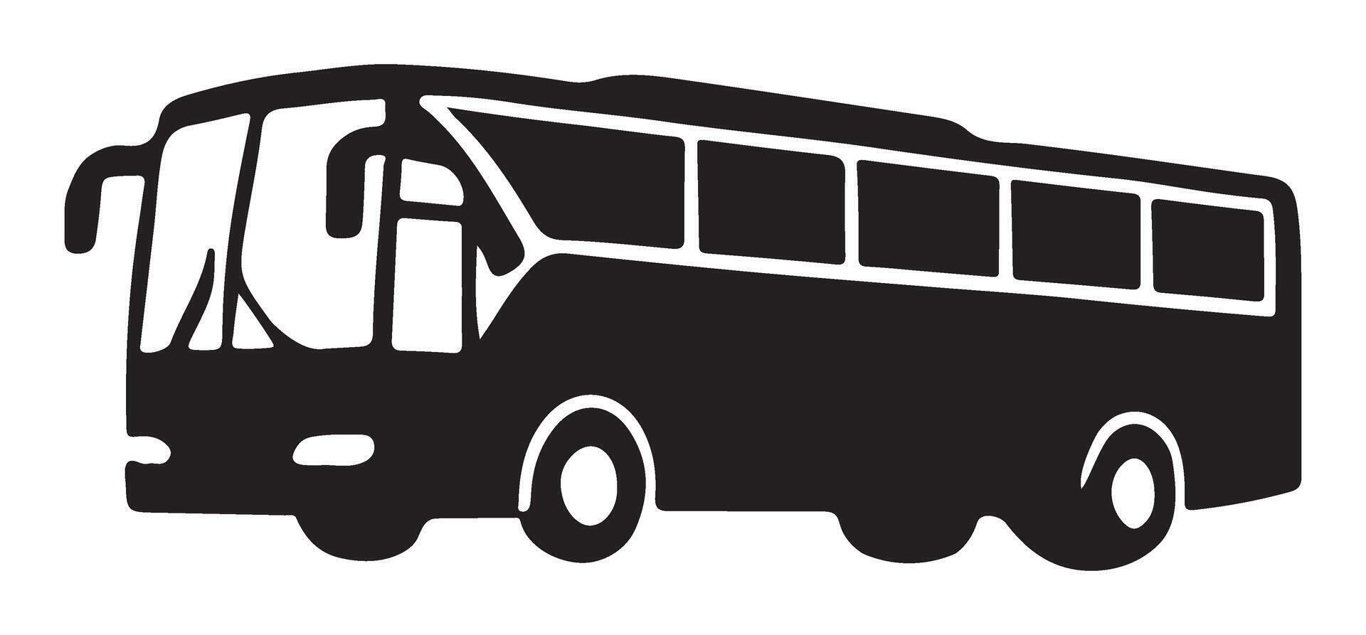 Detailed Coach Bus Silhouette Image vector