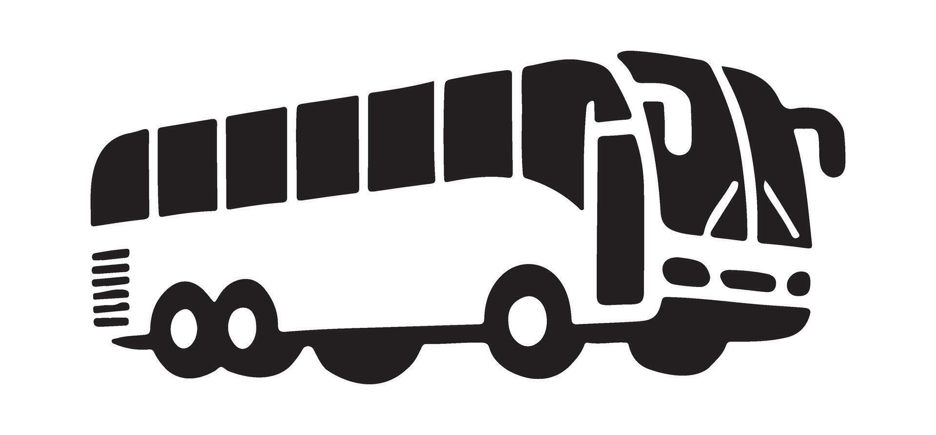Tourist Bus Silhouette Illustration Side View vector