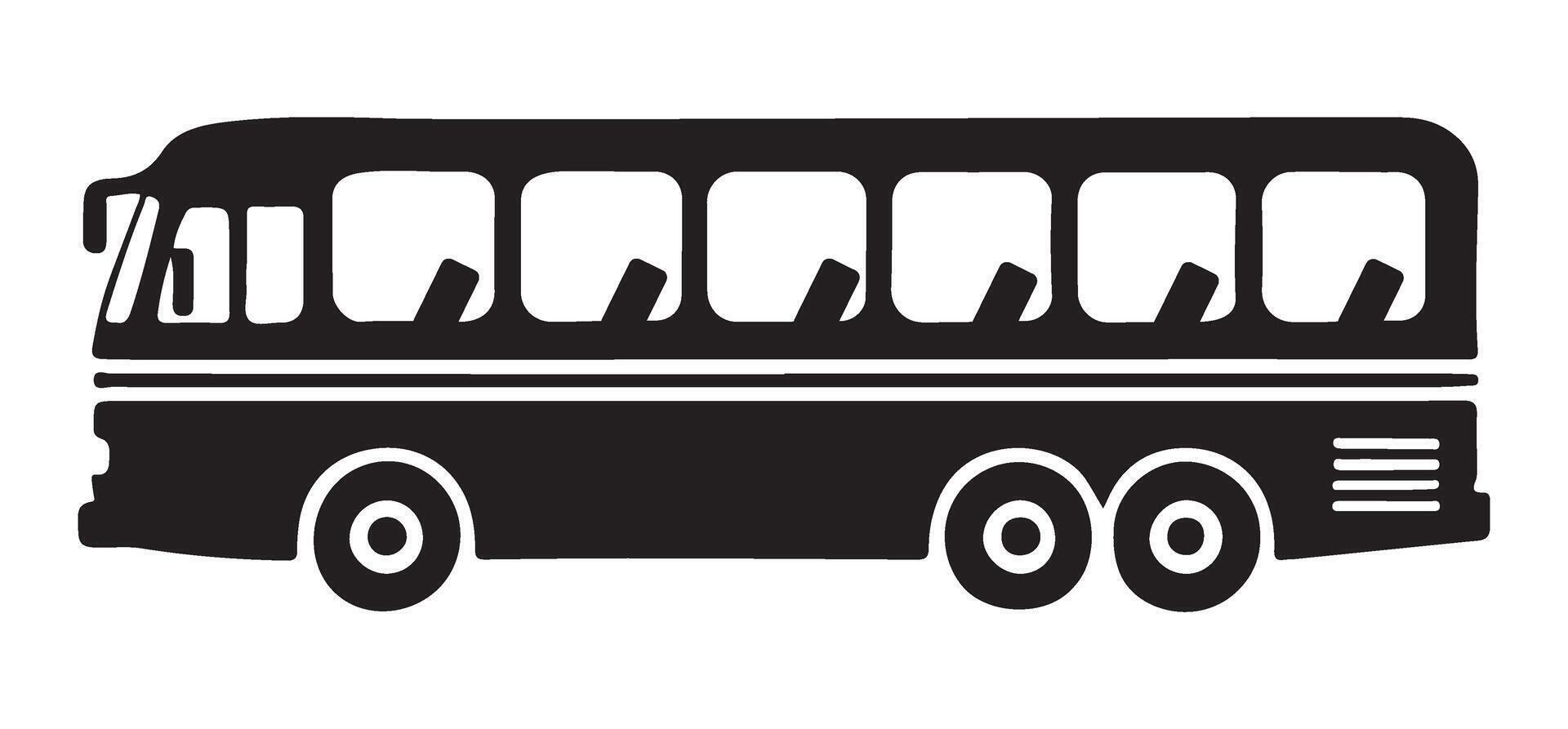 Vintage Style City Bus Silhouette Illustration vector