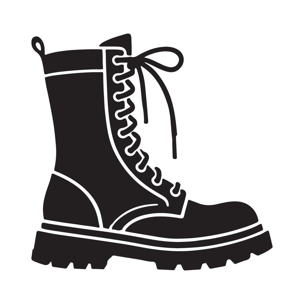 Stylish Silhouette of a Combat Boot vector