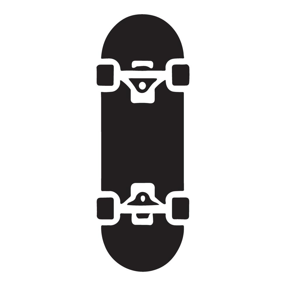 Classic Skateboard Silhouette Top View Illustration vector