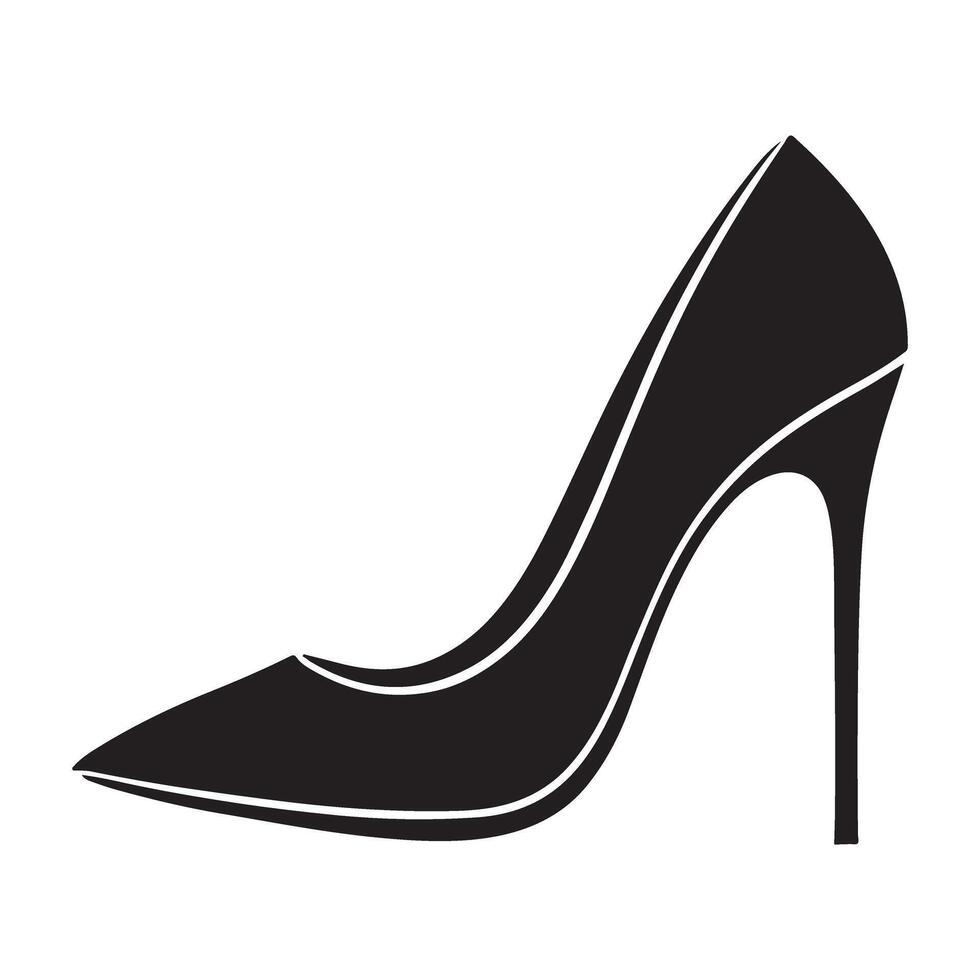 Elegant High Heel Shoe Silhouette Art vector