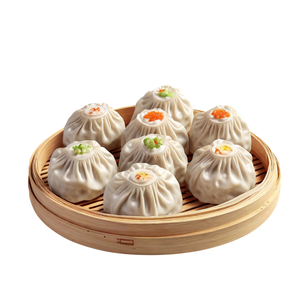Tasty Steamed dumpling dimsum chinese food on transparent background png