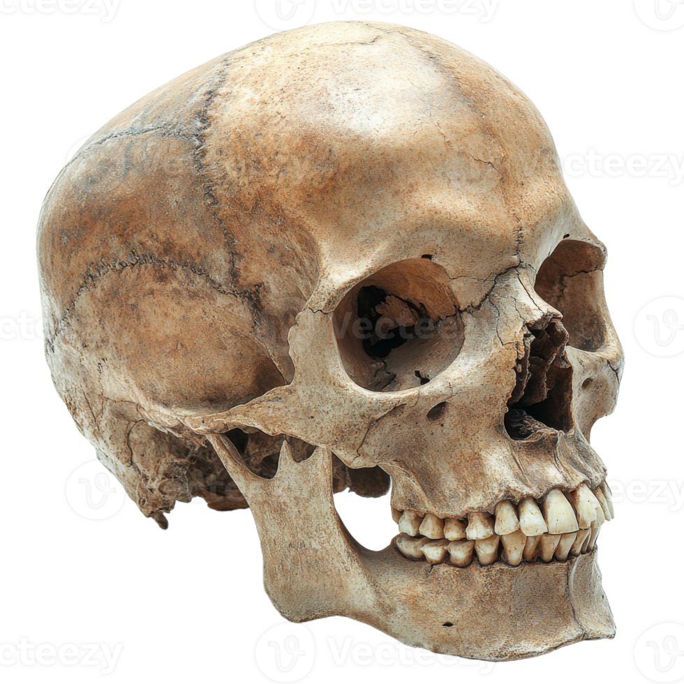 Human skull close up png