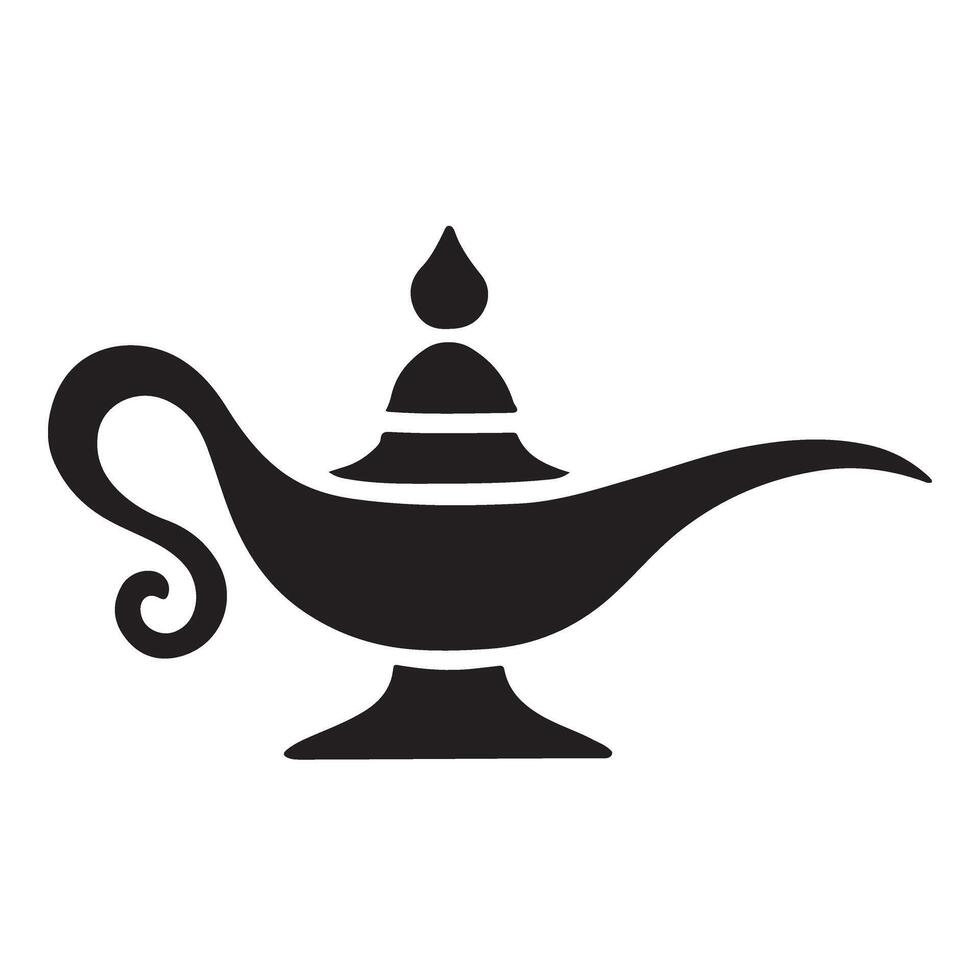 Aladdin's Magic Lamp Silhouette Illustration vector