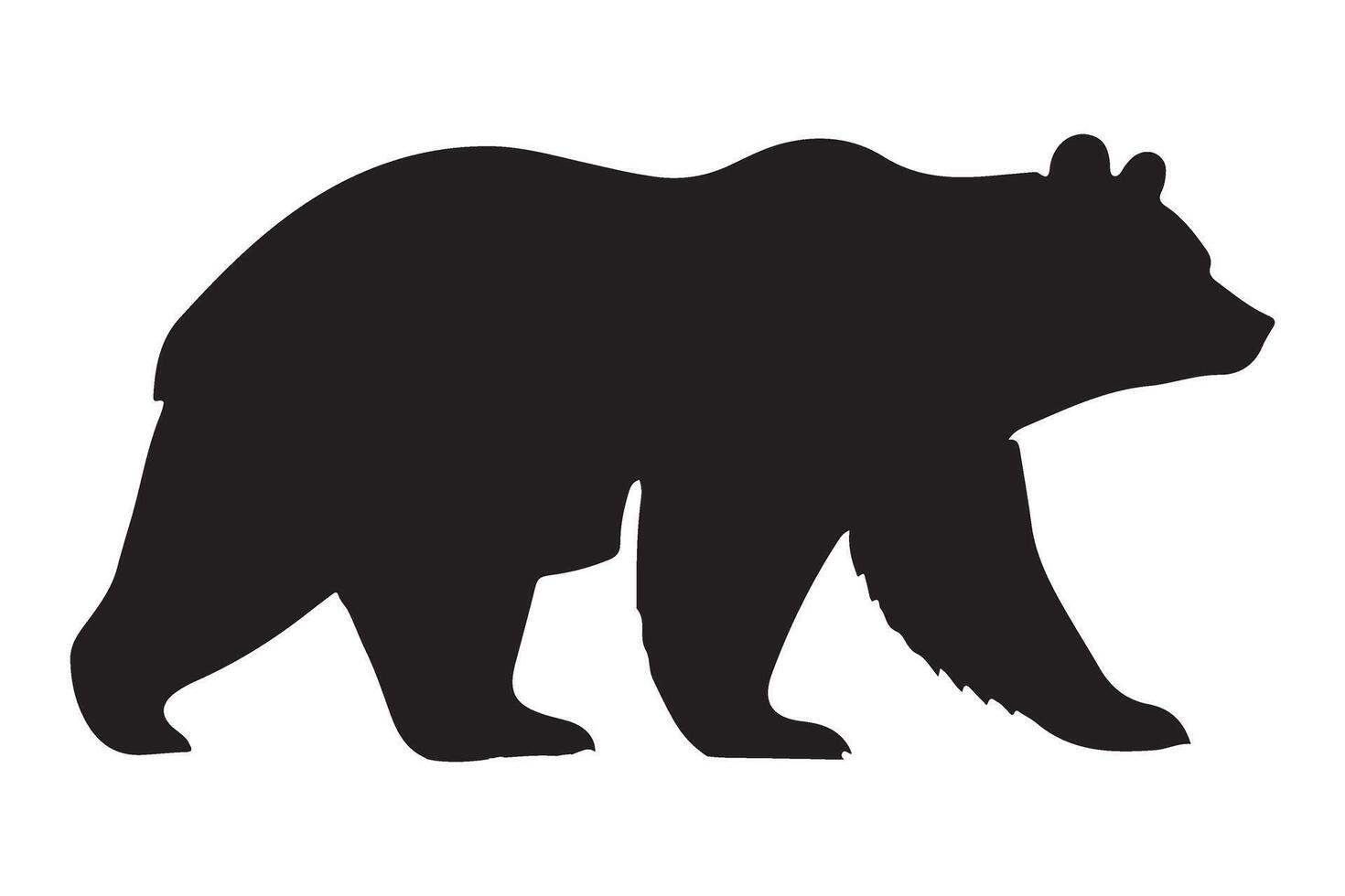 Silhouette illustration of a walking bear vector