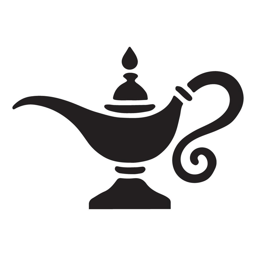 Aladdin's Magical Lamp Silhouette Graphic vector