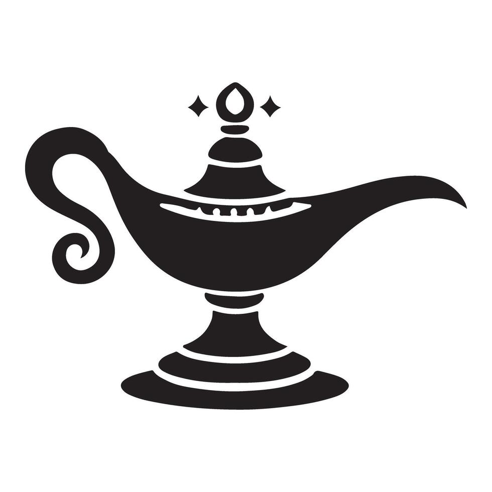 Magical Aladdin's Lamp Silhouette Design vector