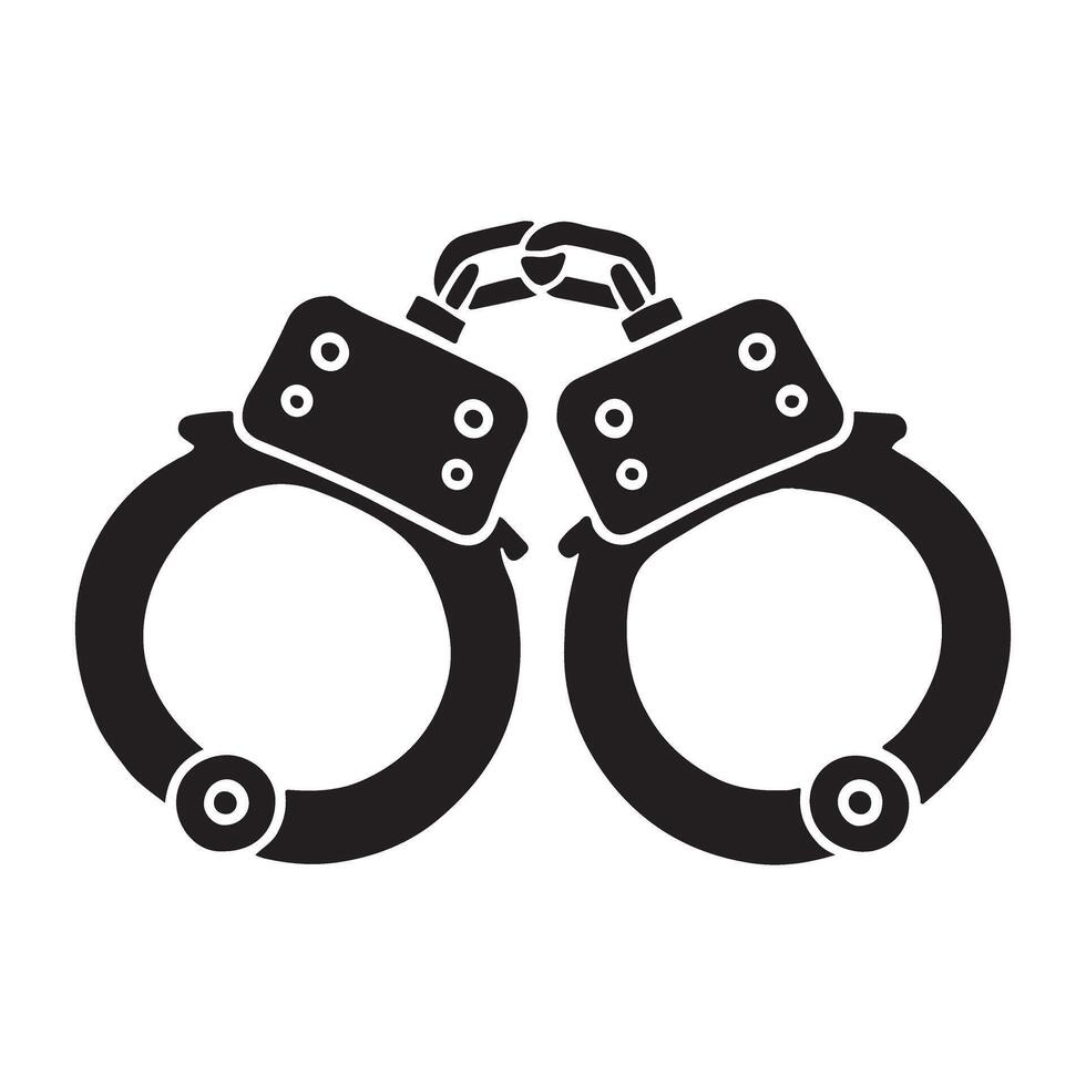 Handcuffs Silhouette Illustration for Law Enforcement vector