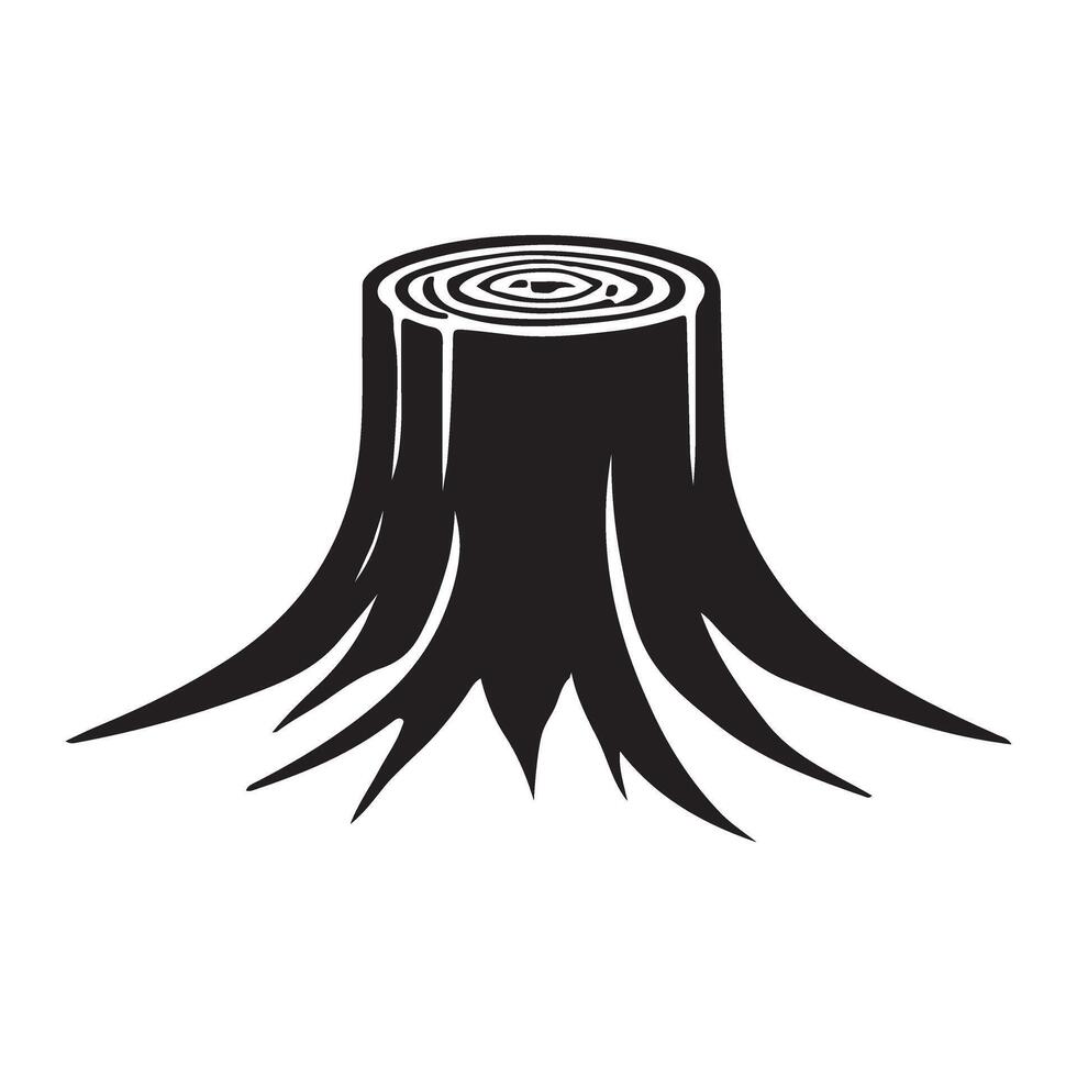 Tree Stump Silhouette Illustration for Forestry vector