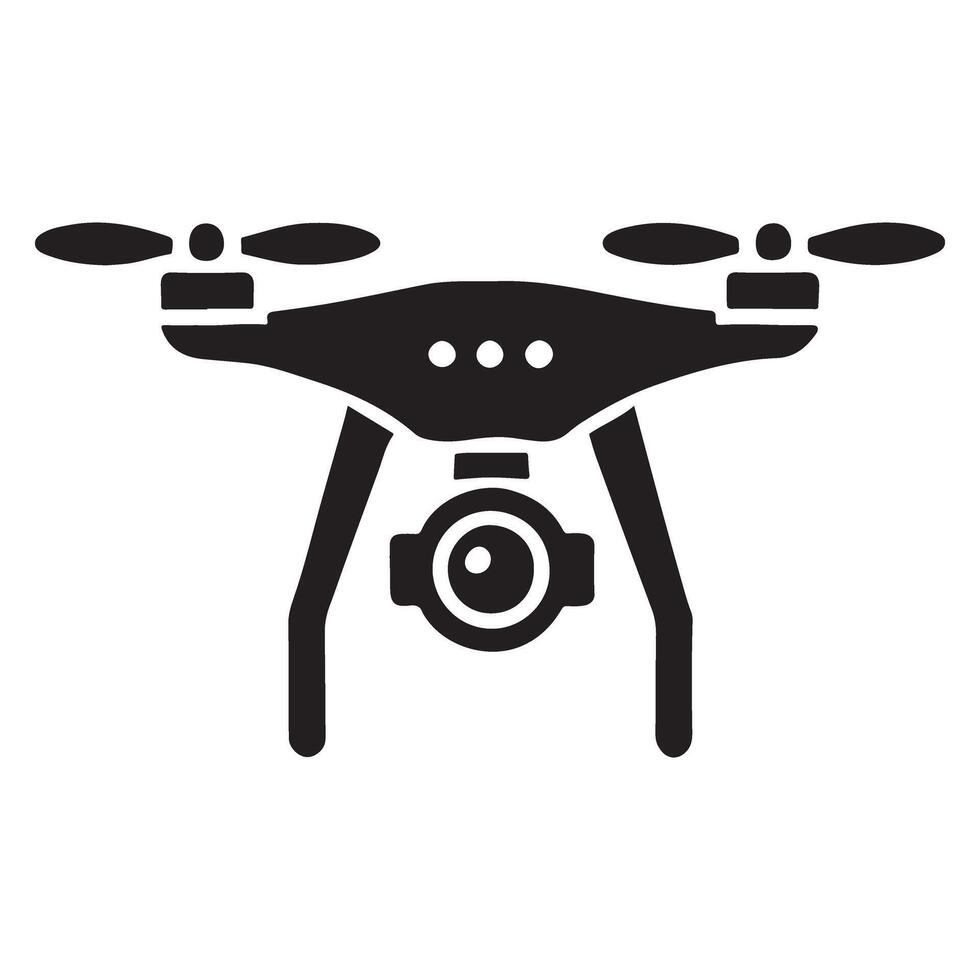 Drone with Camera Silhouette Design vector