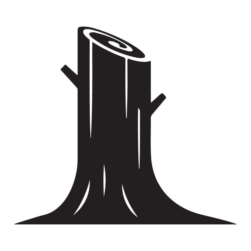 Silhouette Illustration of a Tree Stump vector
