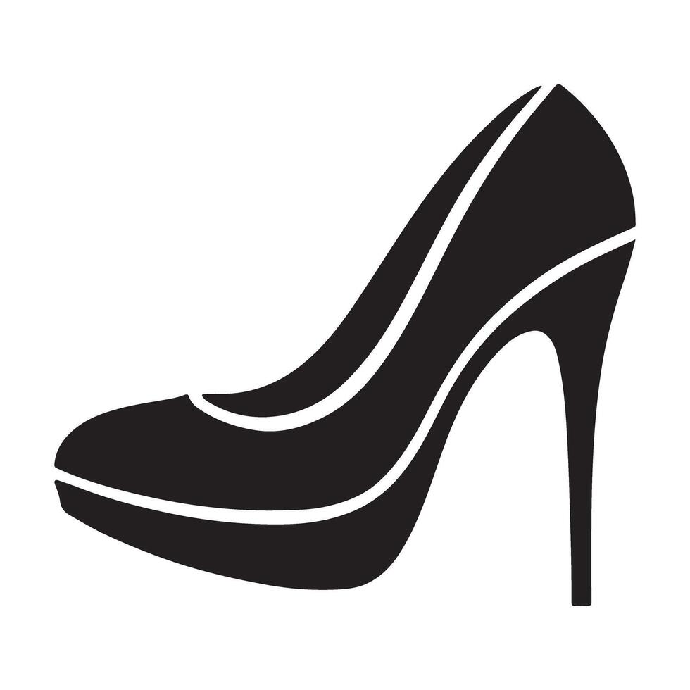 High Heel Shoe Silhouette Illustration for Fashion vector