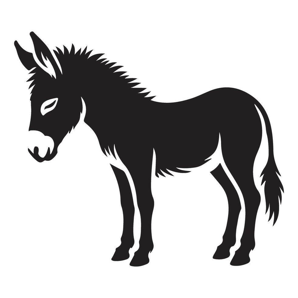 Silhouette Illustration of a Donkey vector