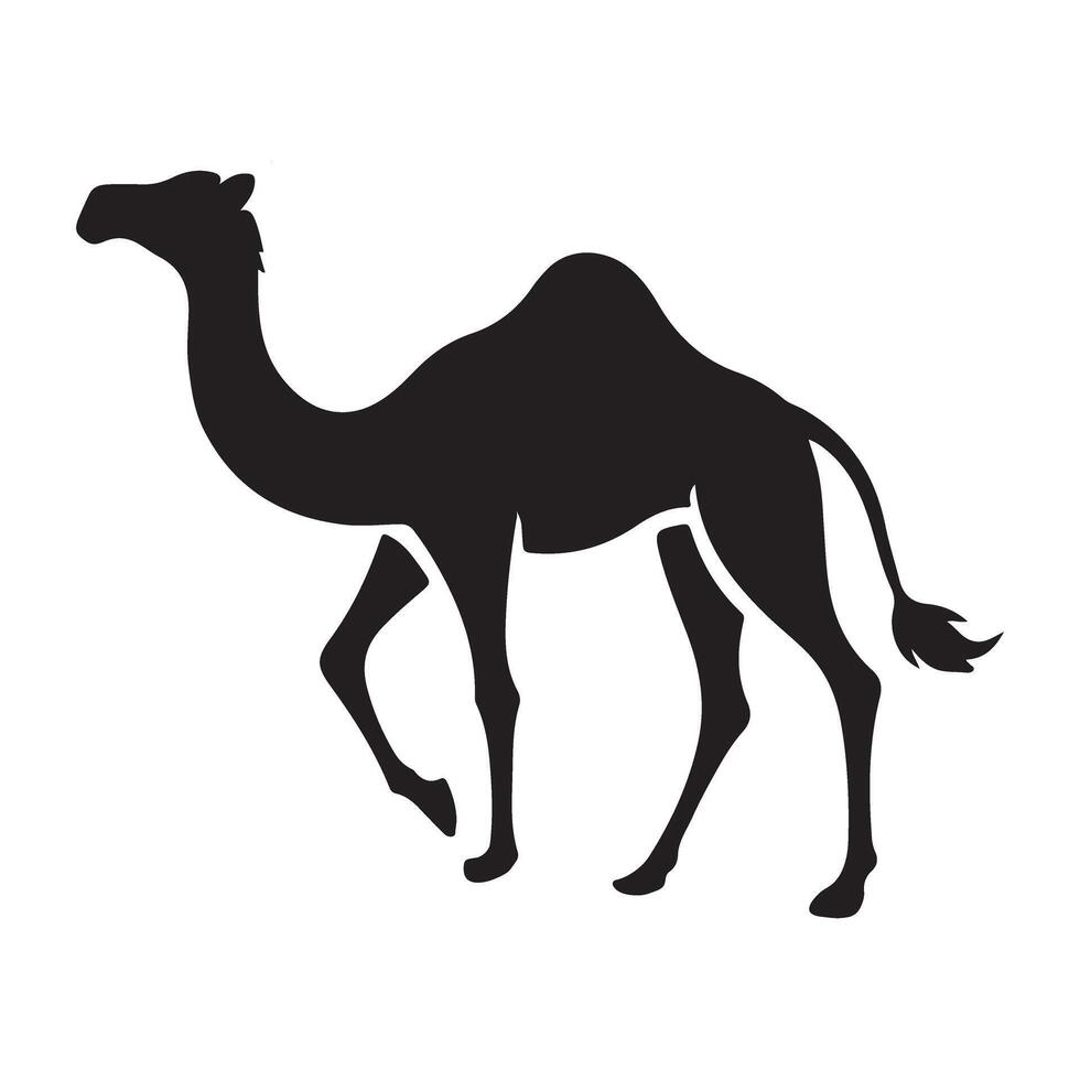 Camel Silhouette Illustration for Desert Themed Designs vector