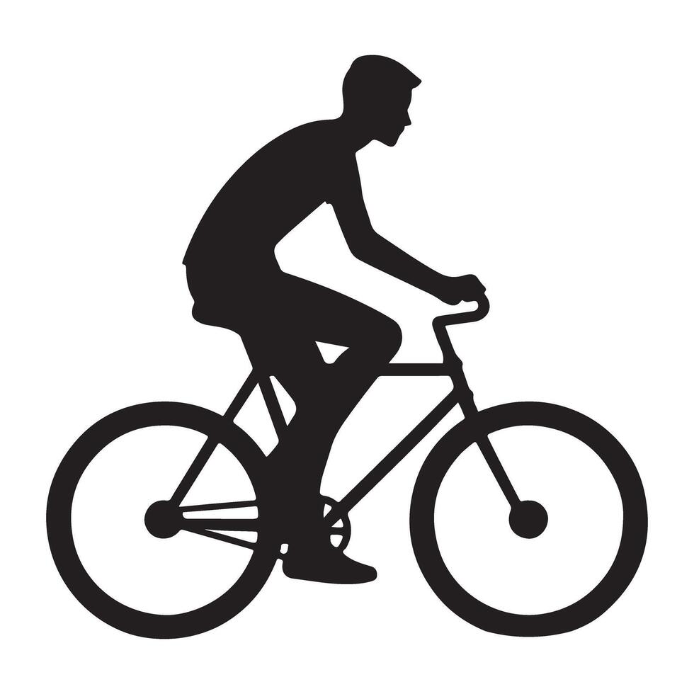 Person Riding Bicycle Silhouette Art vector